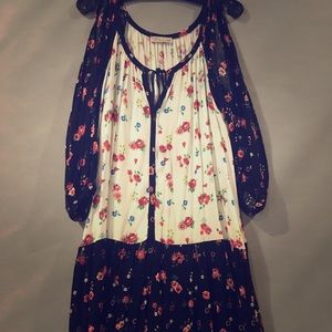 Floral open shoulder dress